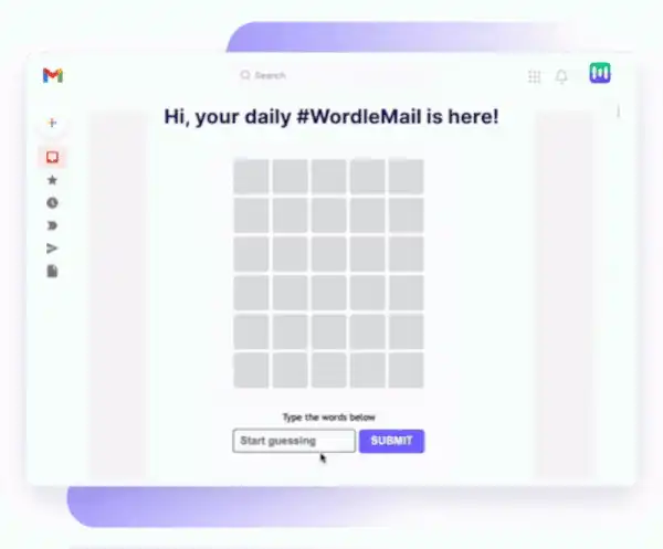 GIF showing how to play Wordle in  email