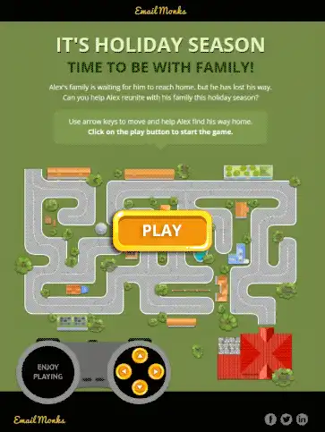 Gamified maze in email