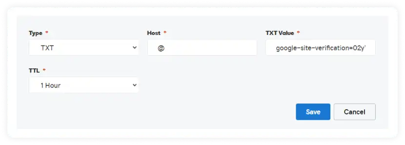 Adding DNS TXT record in GoDaddy