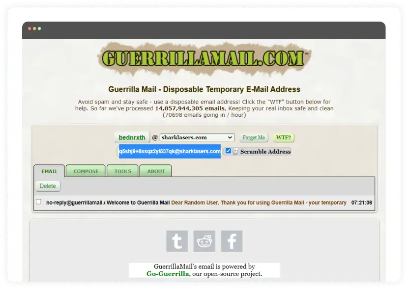 Guerrilla Mail - Disposable Temporary E-Mail Address