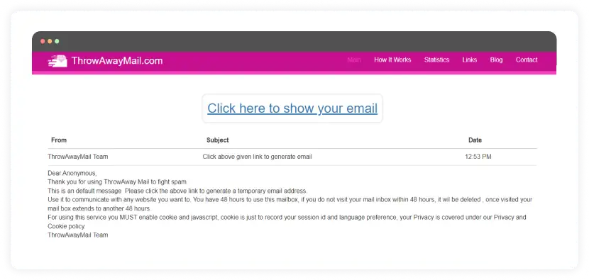 ThrowAwayMail - Free Temporary Email