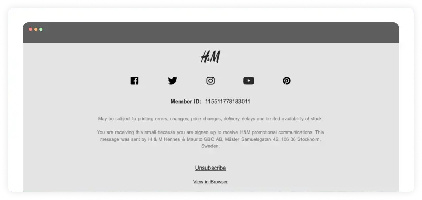 H\&M email logo