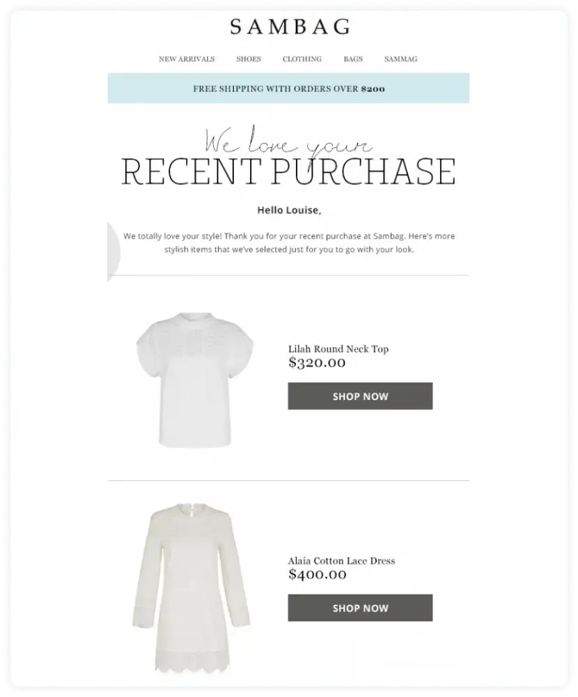 Cross-selling email nudge 1