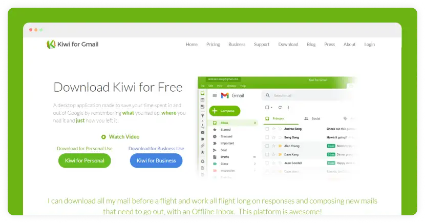 Kiwi for gmail