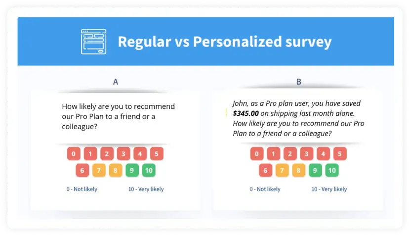 Make nps survey personalized