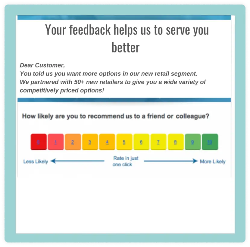 Highlight the importance and value through nps survey