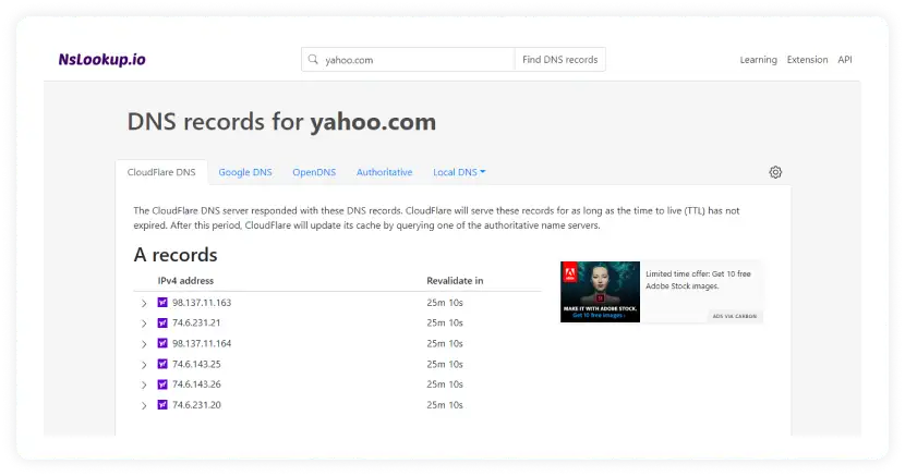 Find the DNS records you're looking for