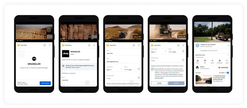 YouTube ad lead forms