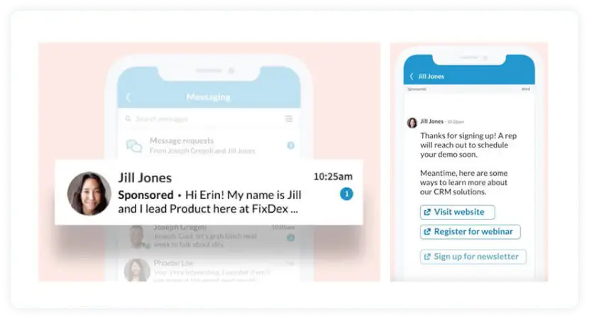 LinkedIn messaging ad example