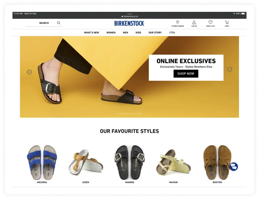 Birkenstock website