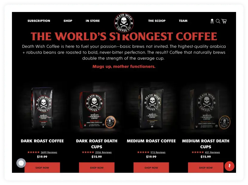 Deathwish coffee website