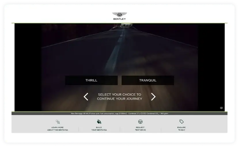 Bentley Motors microsite