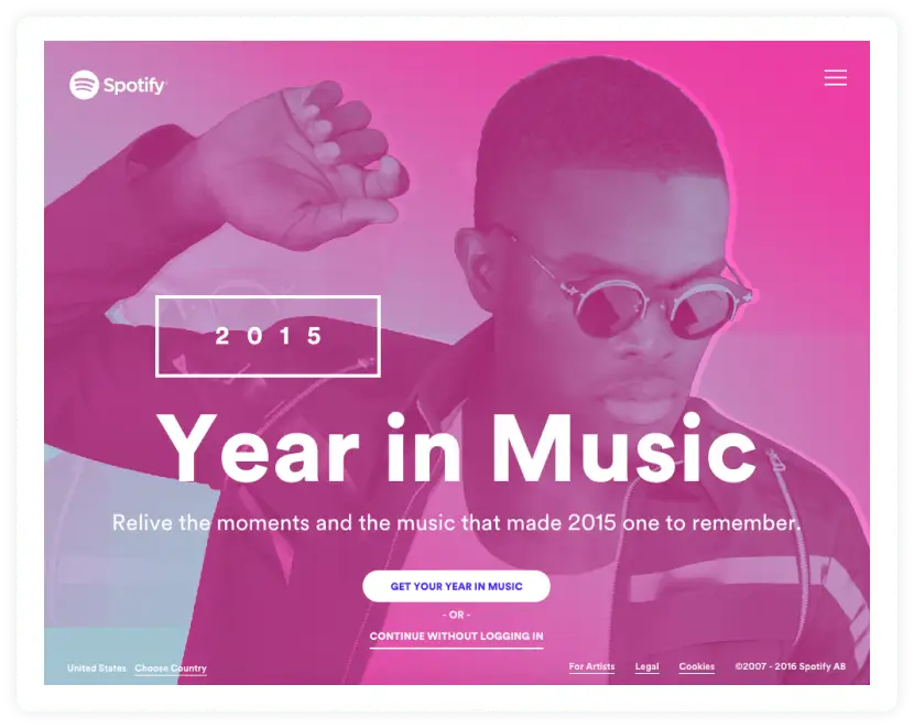 Spotify's Year in Music microsite 