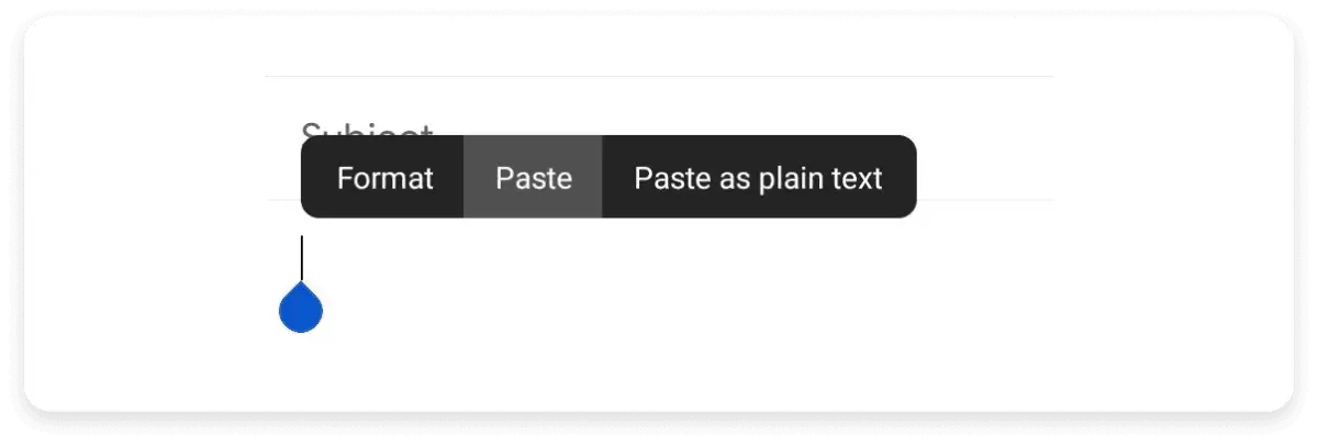 Go to the Gmail app and paste it into your email wherever you need an indentation