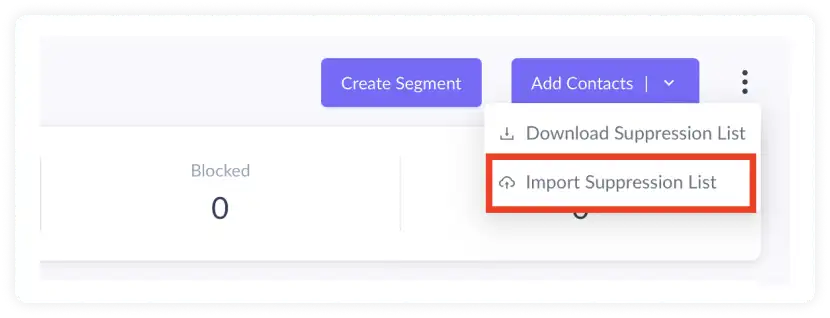 Click on ‘Import Suppression List’.