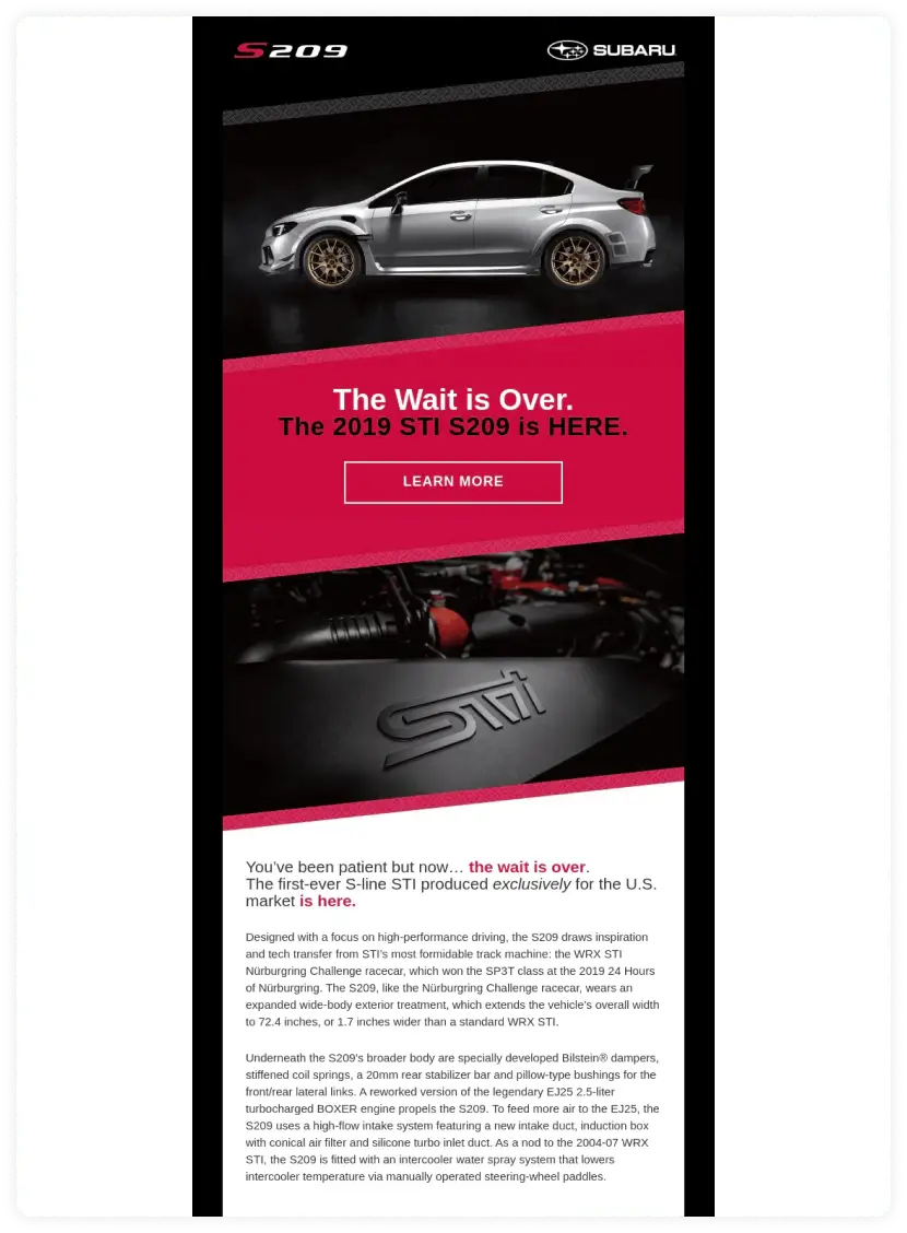 Automotive email design