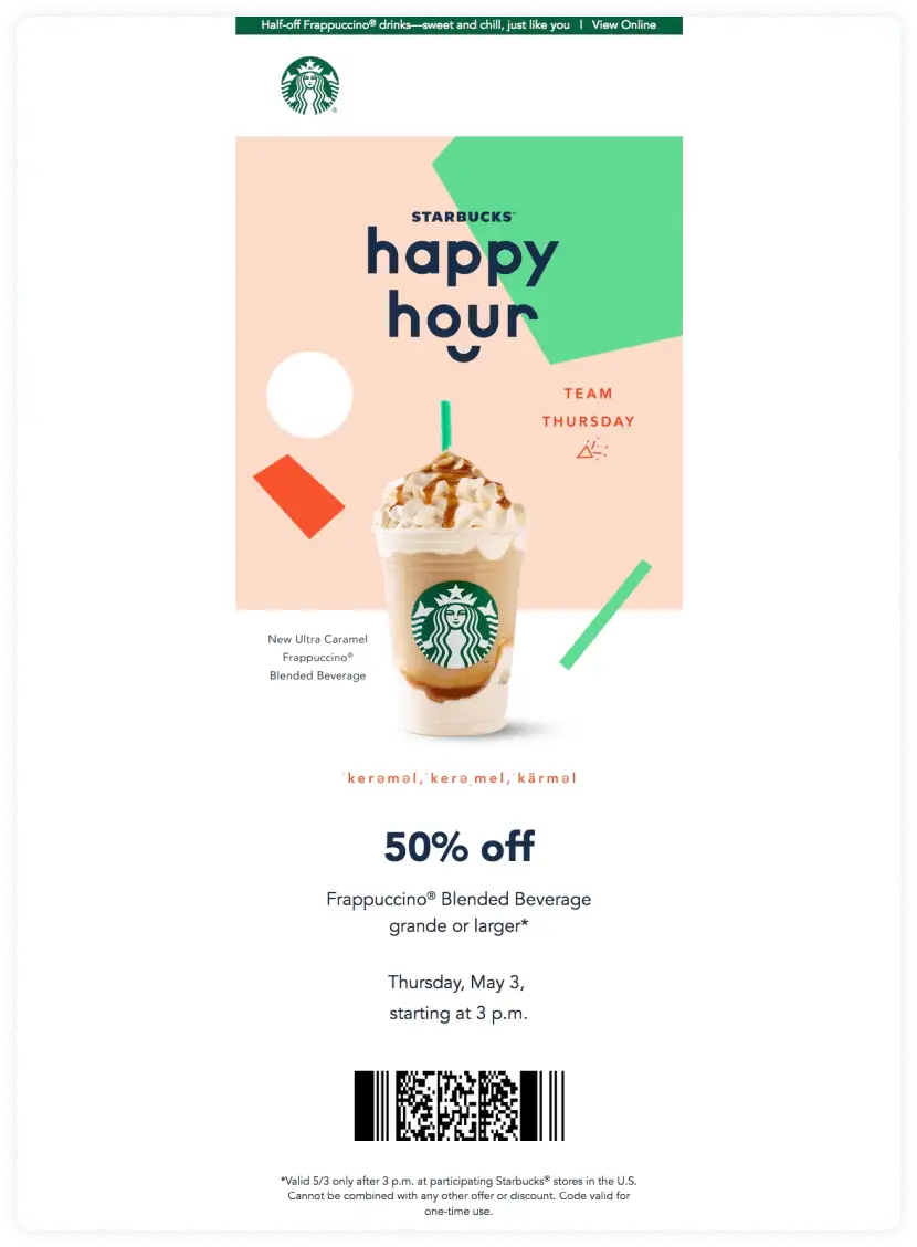 Food and beverage email design