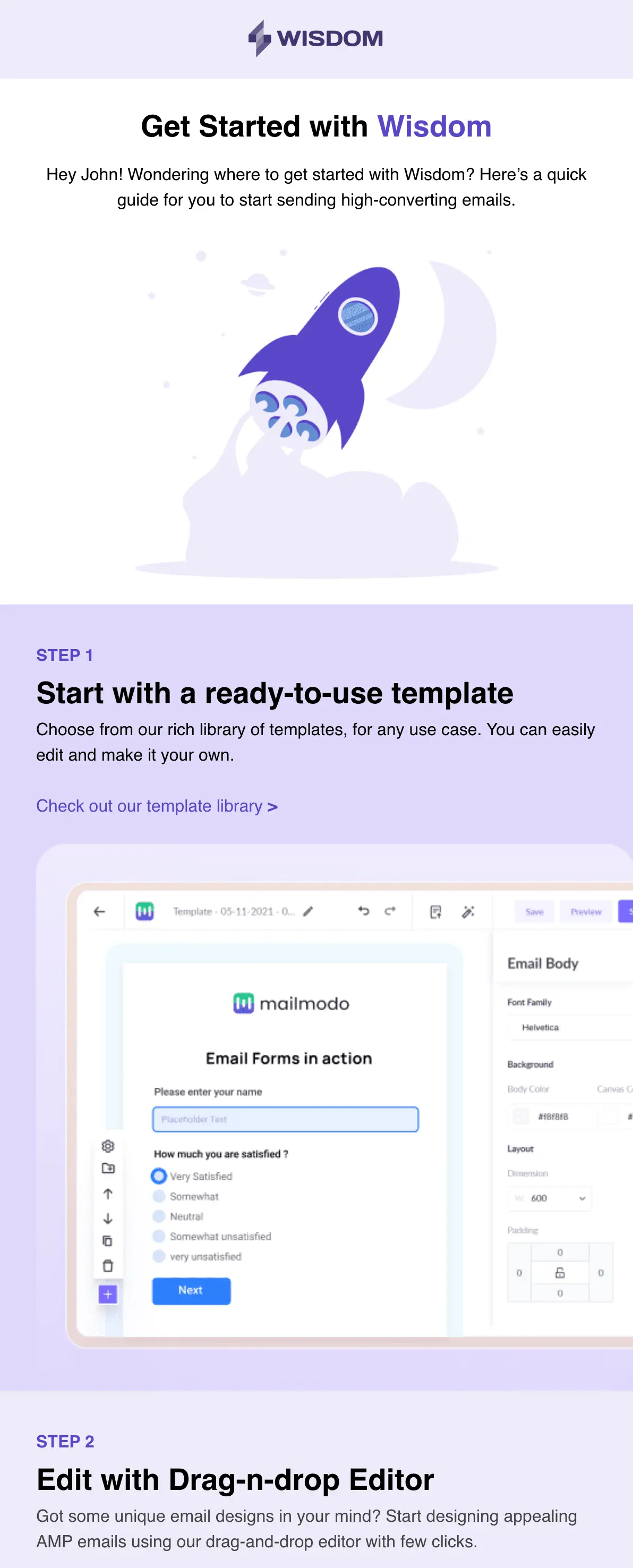 Onboarding email template