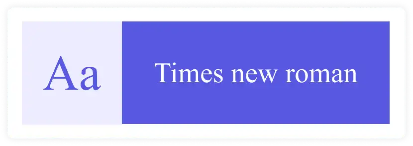 Font: Times new roman