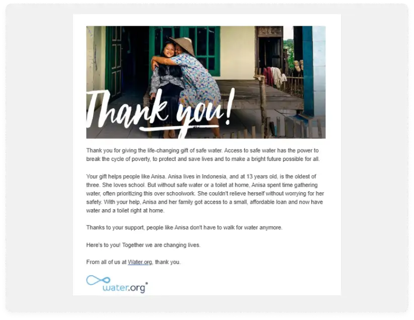 Thank you email to show appreciation