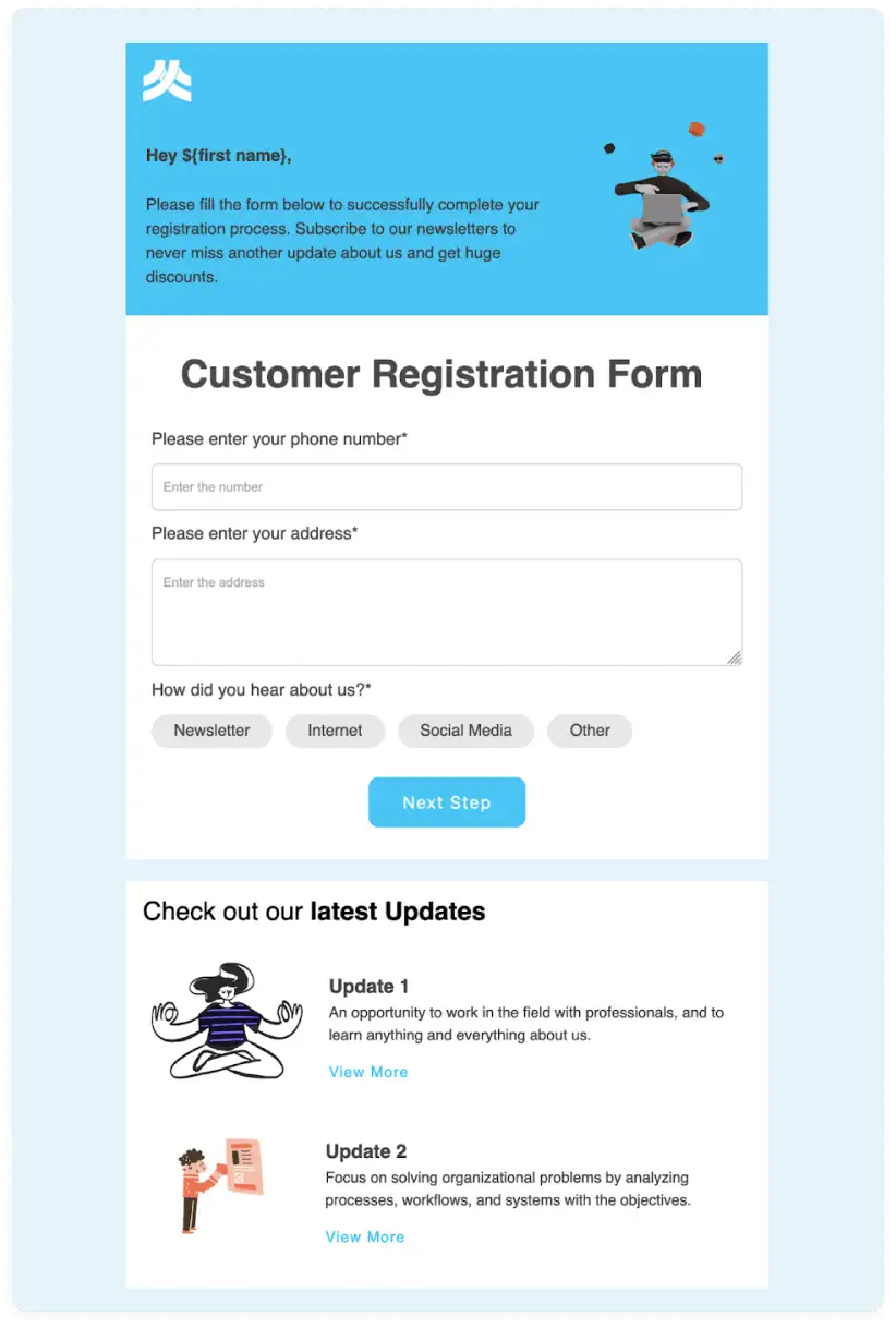 customer registration form