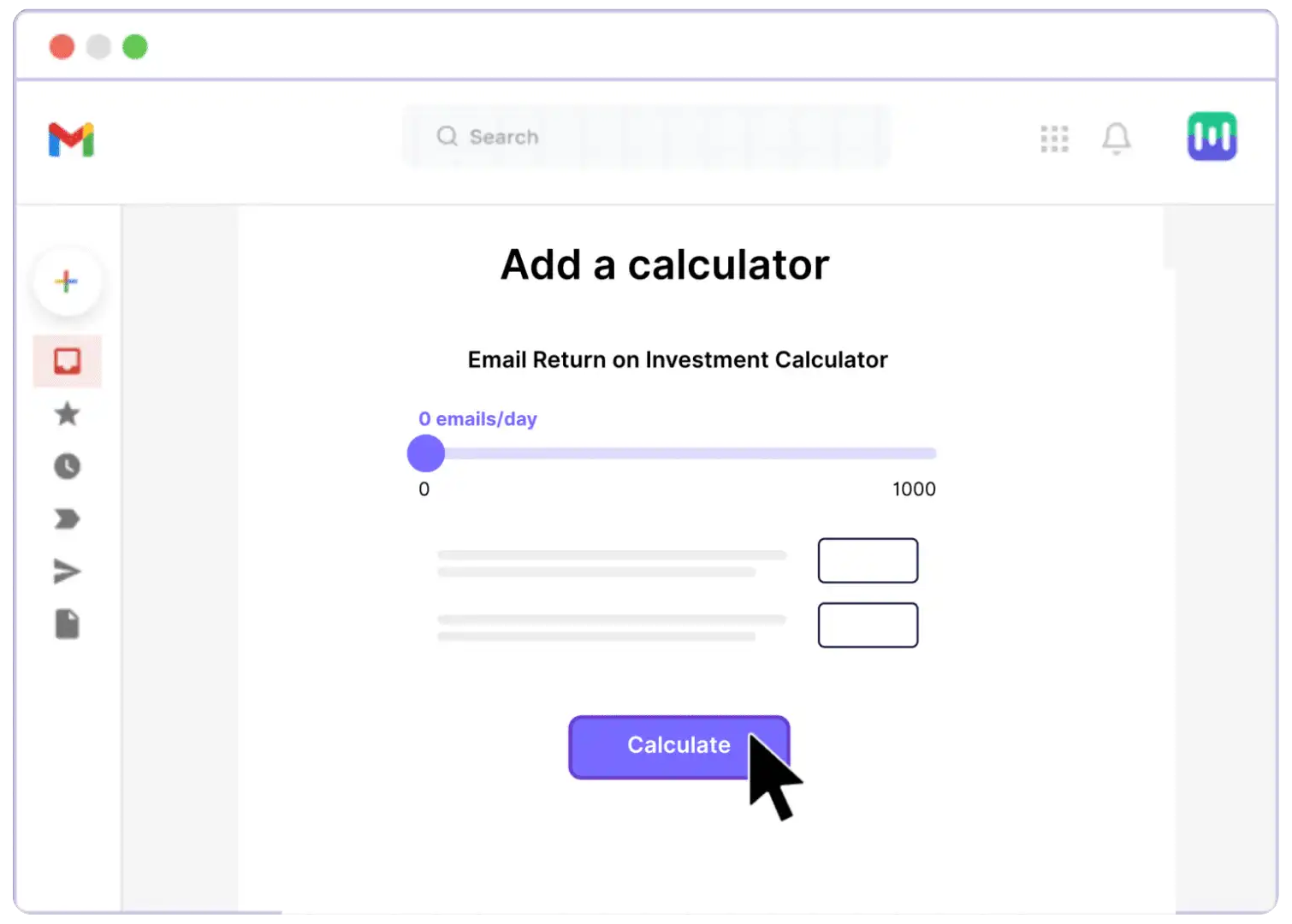 AMP email calculator example