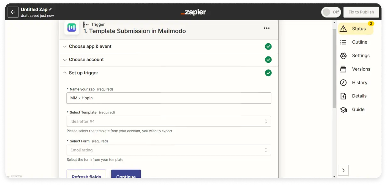 Mailmodo template submission