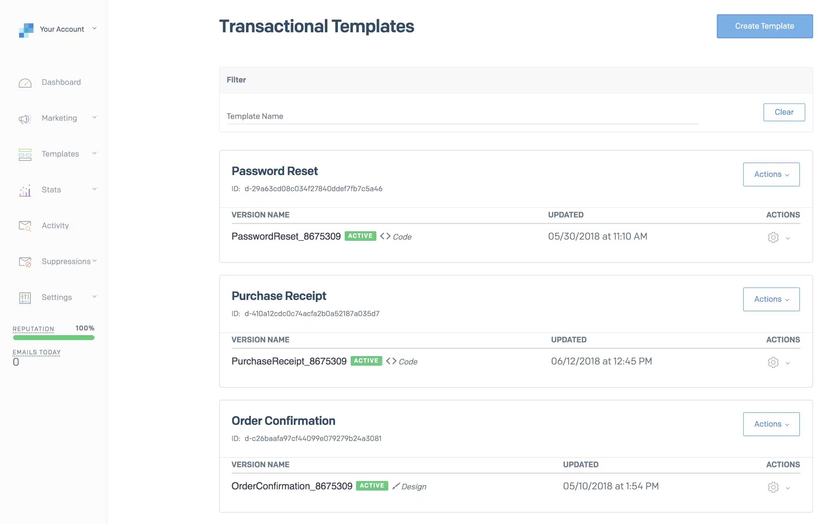 Dynamic Email Templates Location in SendGrid