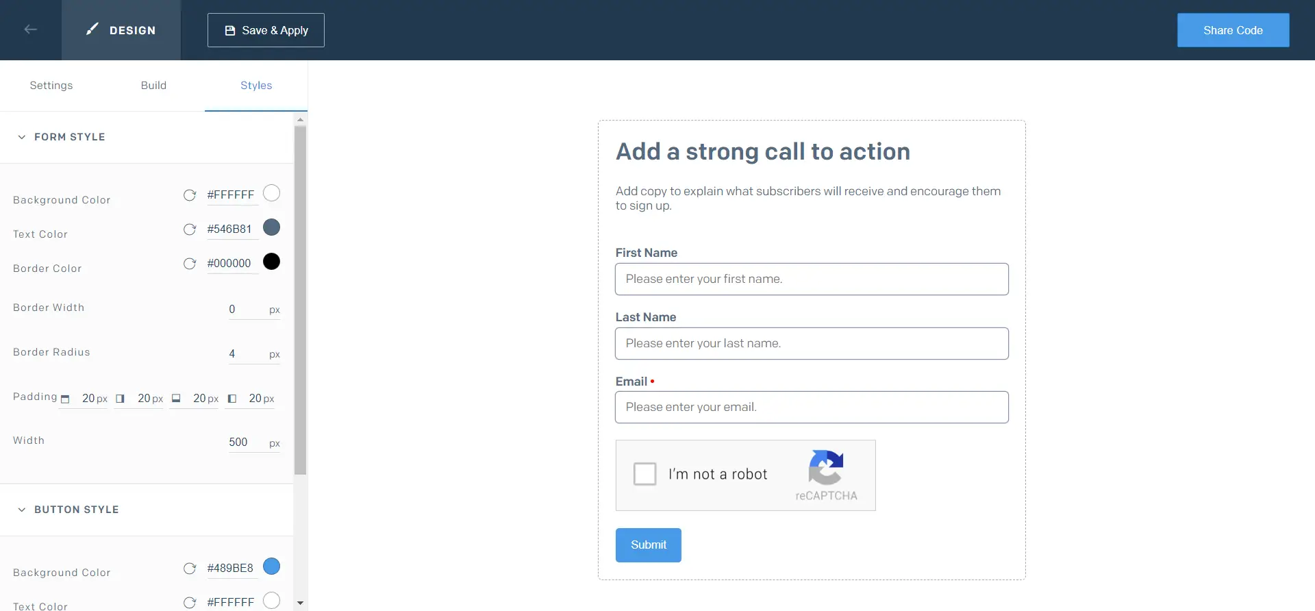 SendGrid Signup Form Builder