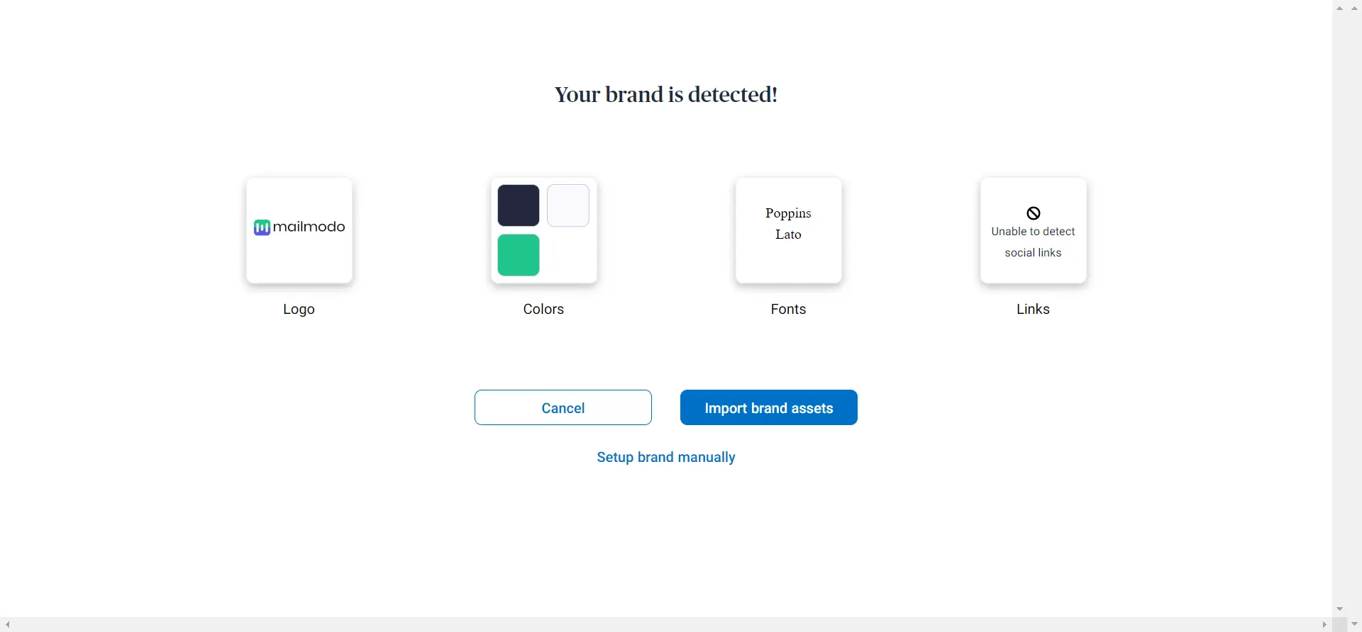 Sendinblue Brand Kit Dashboard