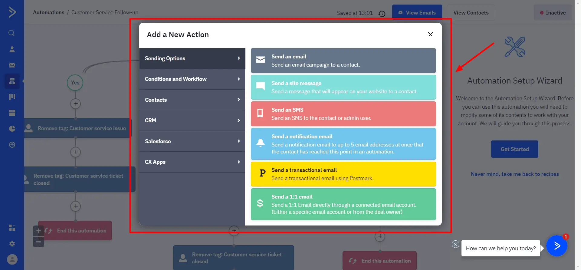 ActiveCampaign Marketing Automation 'Action' Dashboard