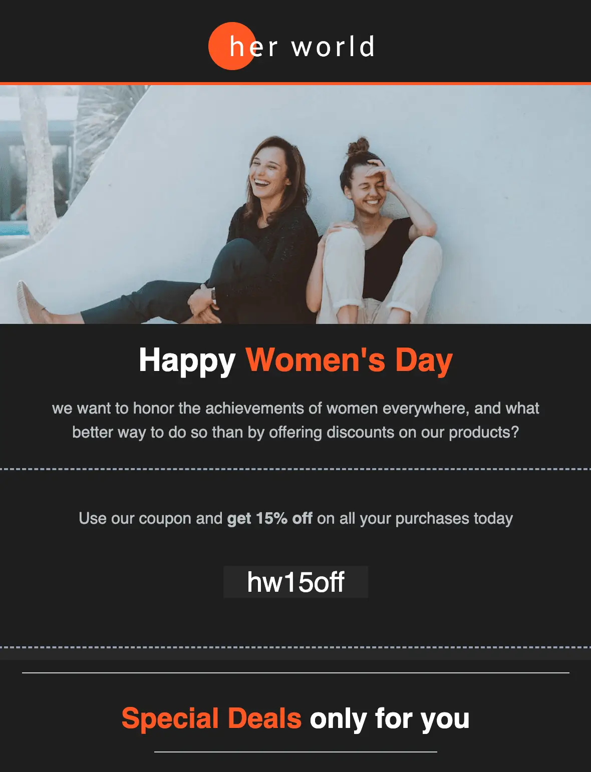 Women’s day email template