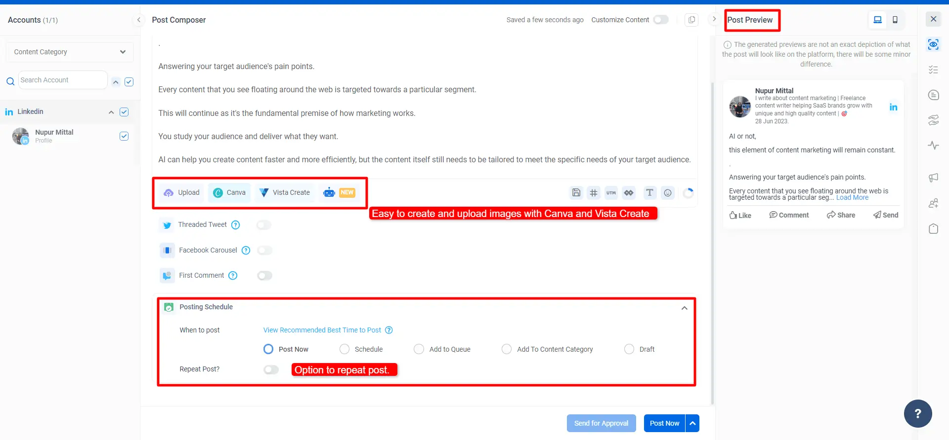 ContentStudio social media AI management tool