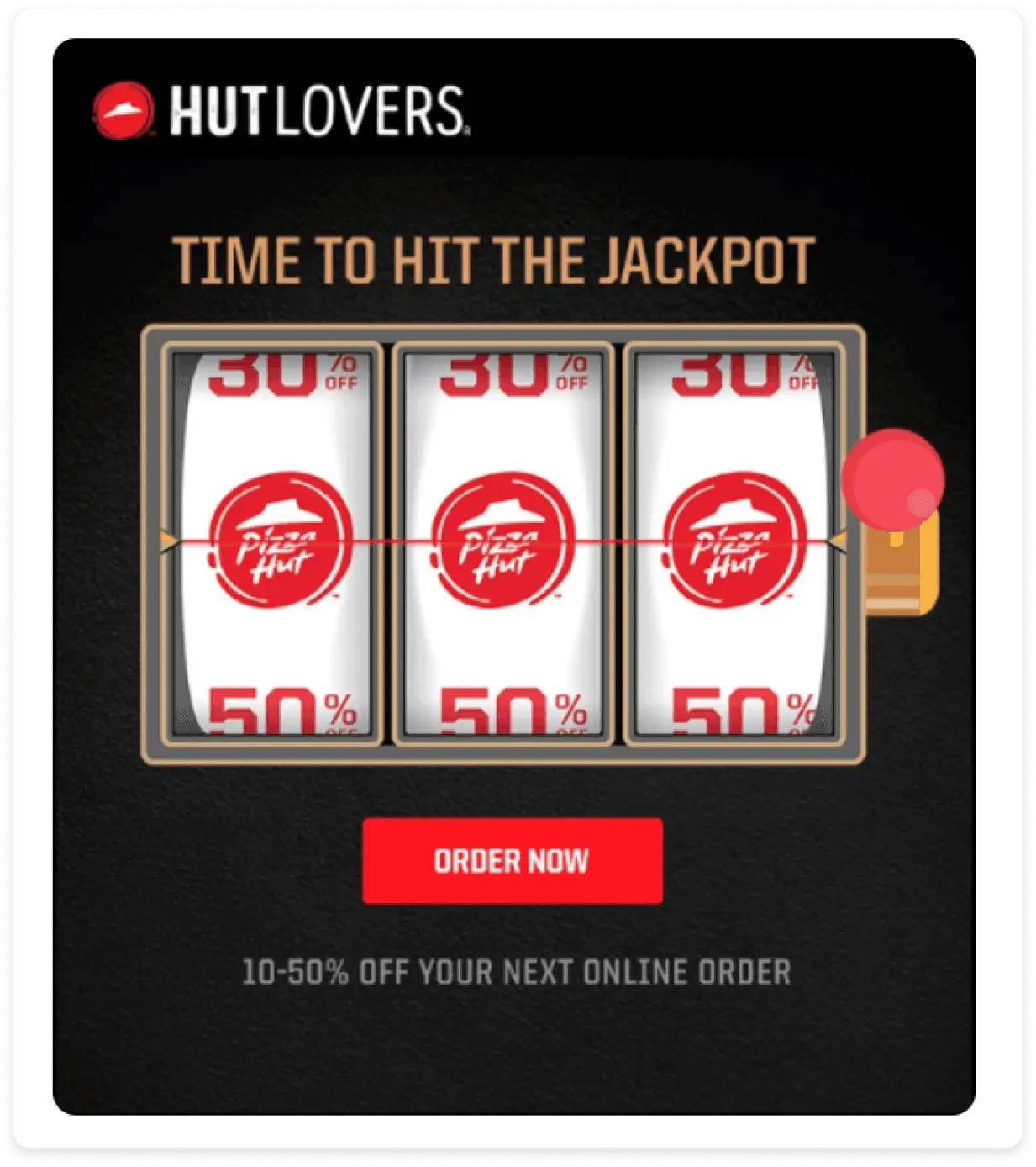 An image showing Pizza hut's jackpot machine