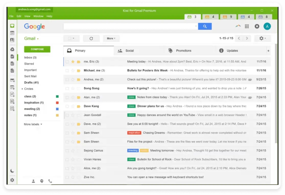 An image showing kiwi for gmail