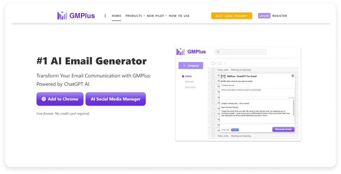 GM Plus landing page