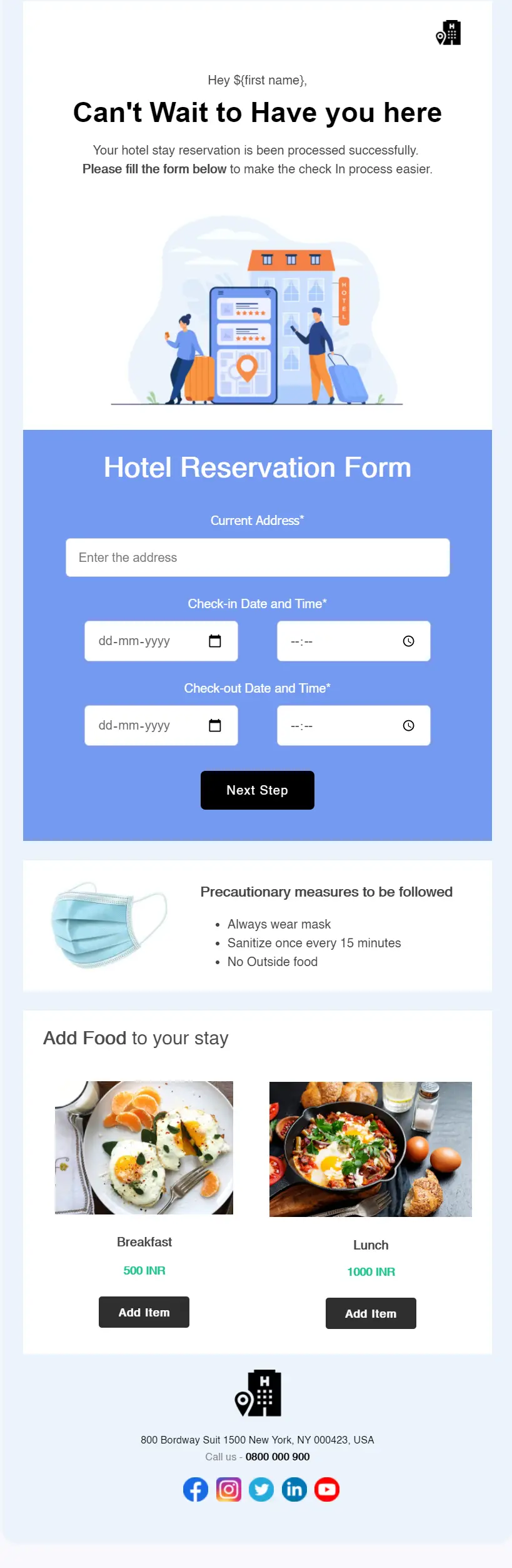 Hotel Reservation Email Template