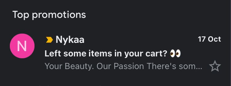 Nykaa using emojis in its emails