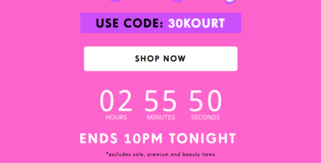 Countdown timer creating urgency in email CTA