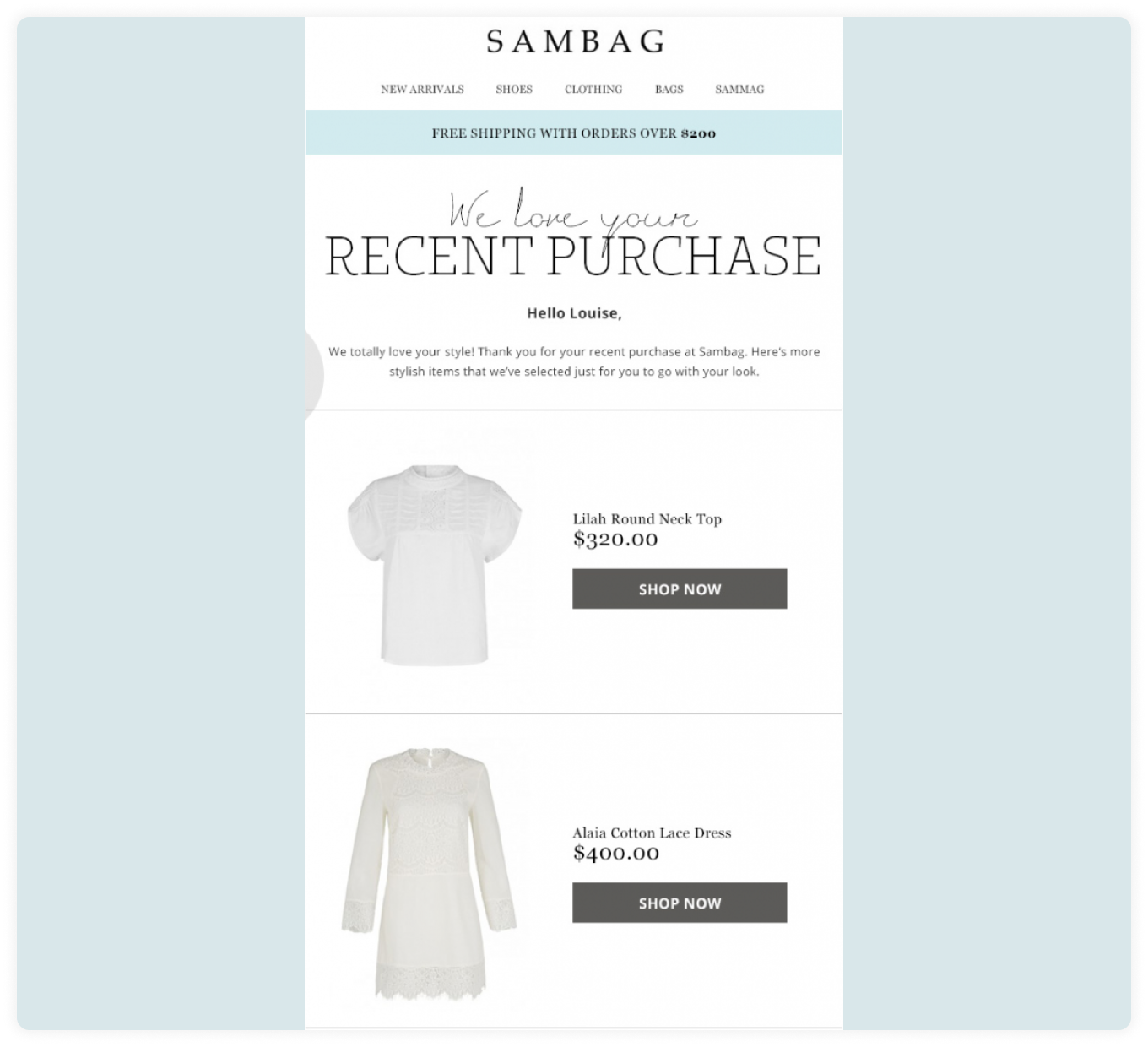 Sambag using cross-sell nudges: Product recommendation