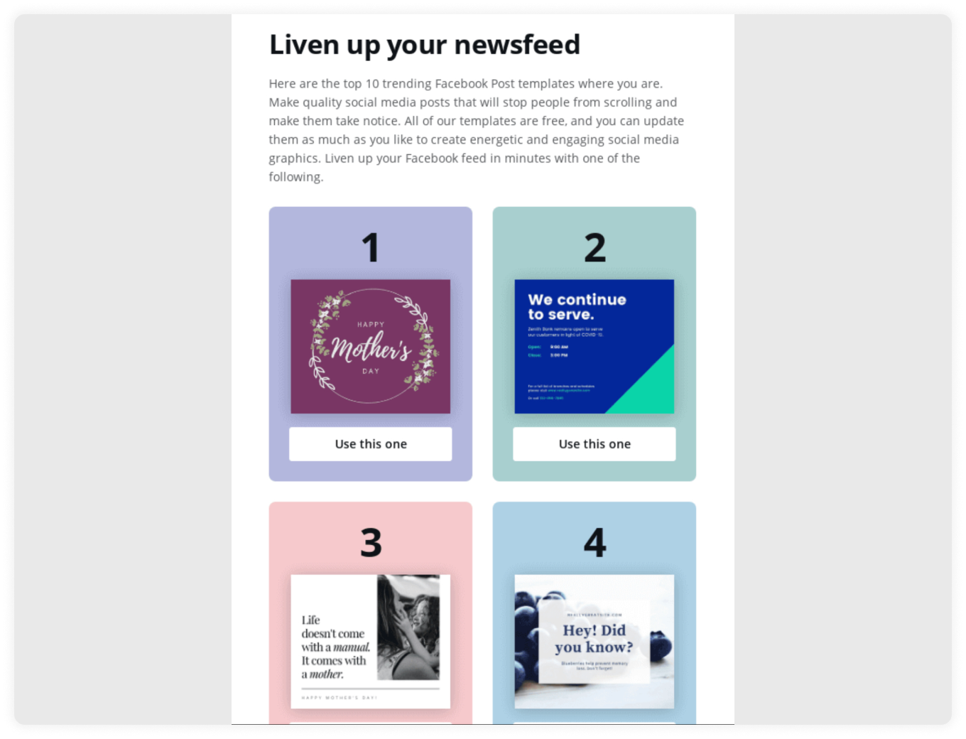 Top 10 post template newsletter by Canva