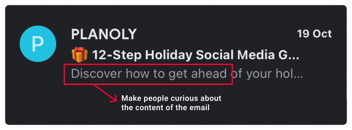 Creating curiosity in email preheader