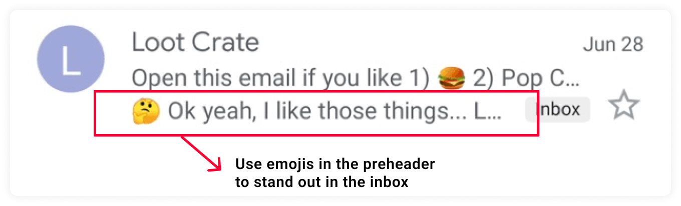 Emojis in preheader text