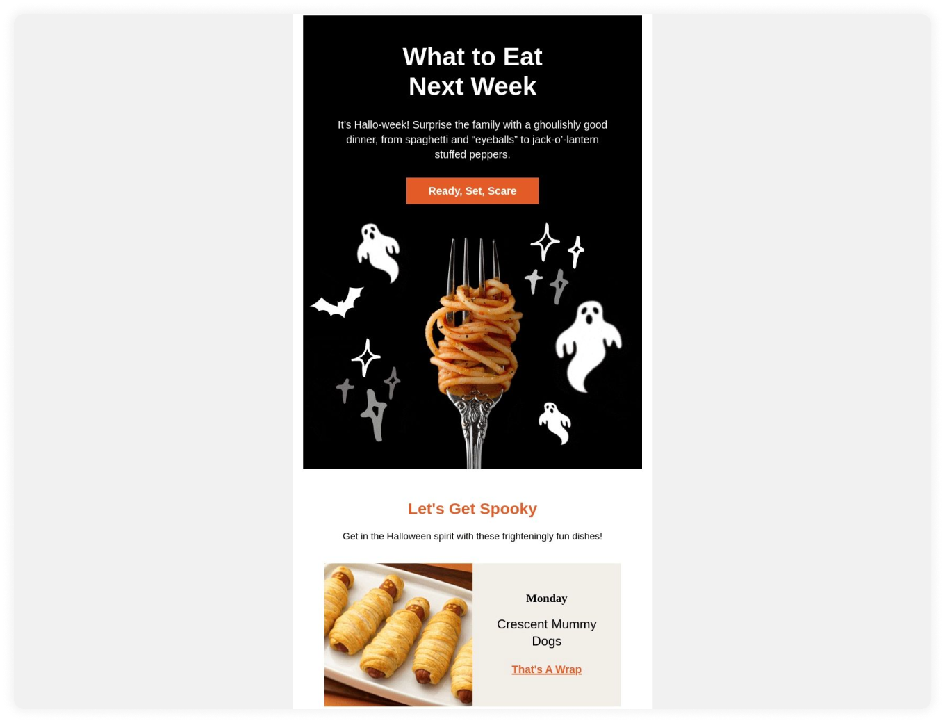 Halloween themed icons in email