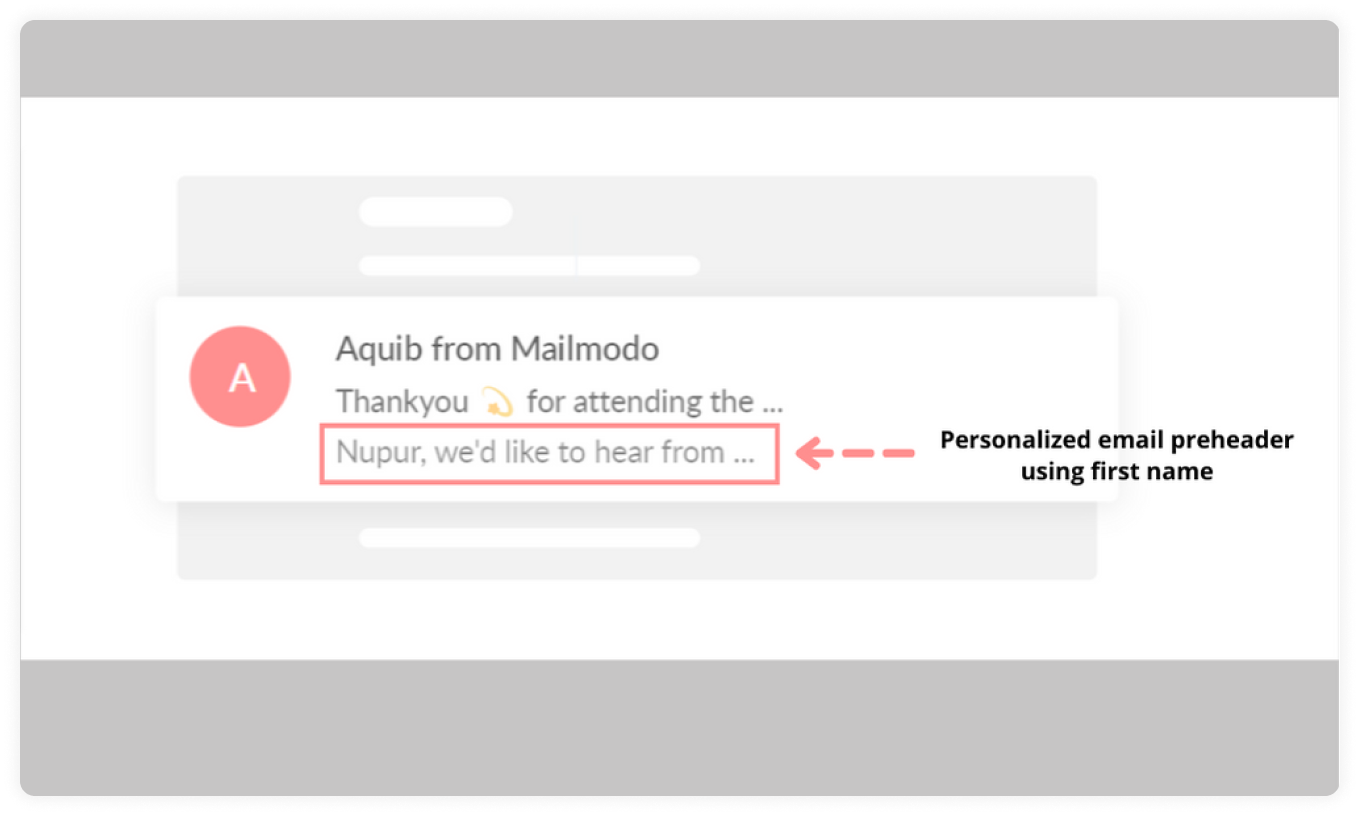 Personalized email header: First name personalization