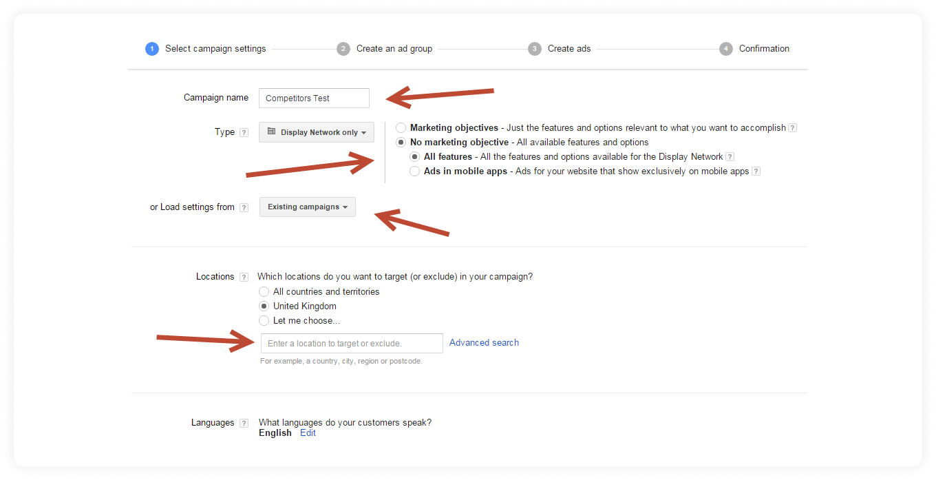 Steps to setup ads in Gmail