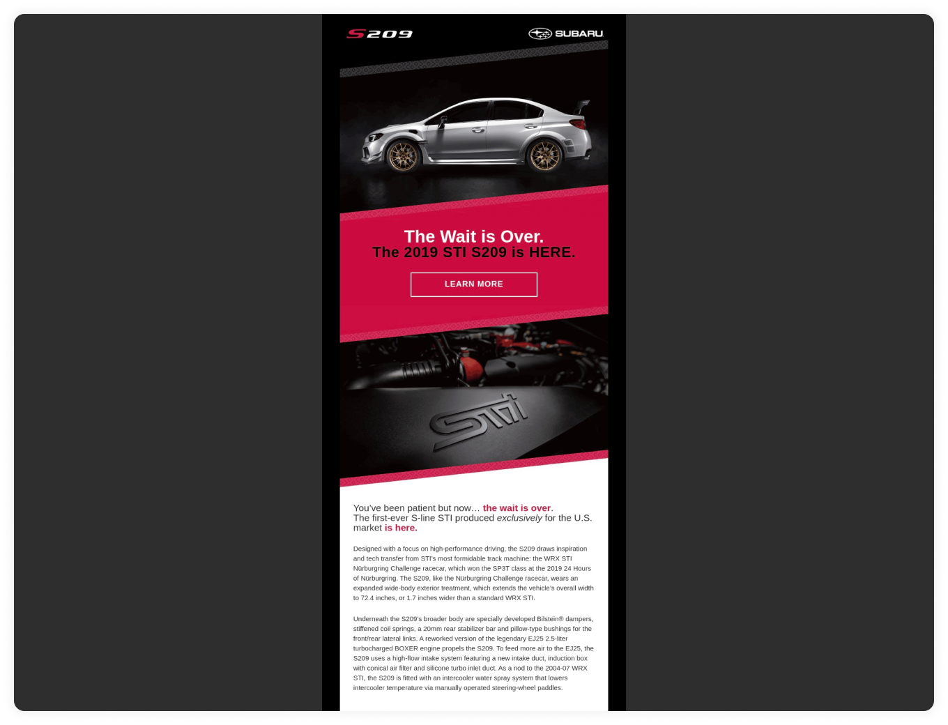 Automobile email  design