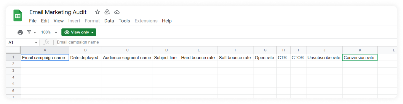 Google sheet database