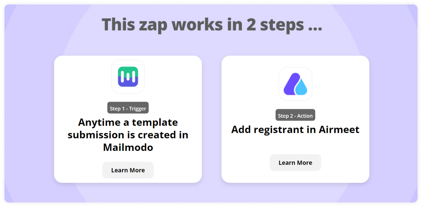 Zap working in 2 steps