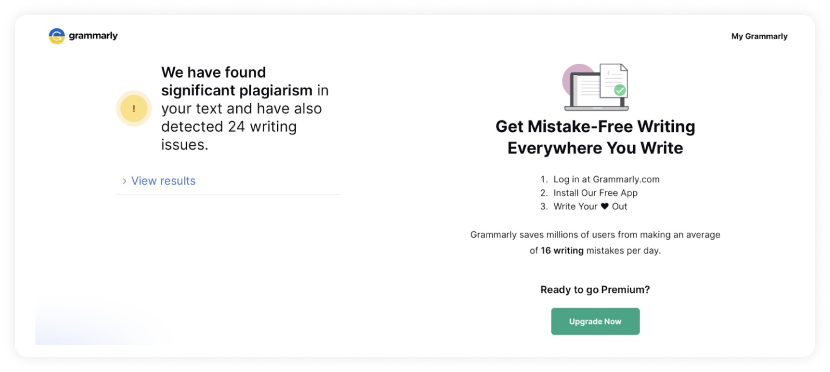 Grammarly upsell